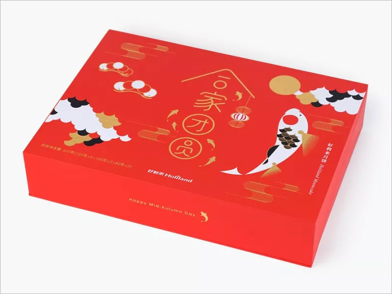 好利來月餅禮盒包裝設(shè)計(jì)，合家團(tuán)圓，連年有余