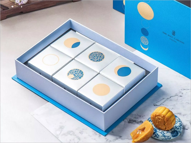 富力麗思卡爾頓酒店月餅包裝設(shè)計(jì)，簡潔清新風(fēng)，別具一格