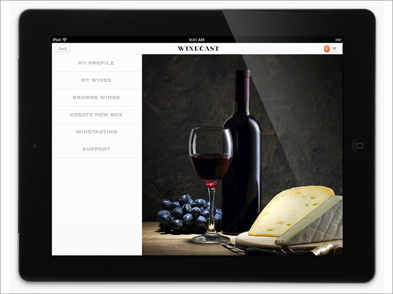 荷蘭在線品酒品牌Winecast ipad端網站首頁設計