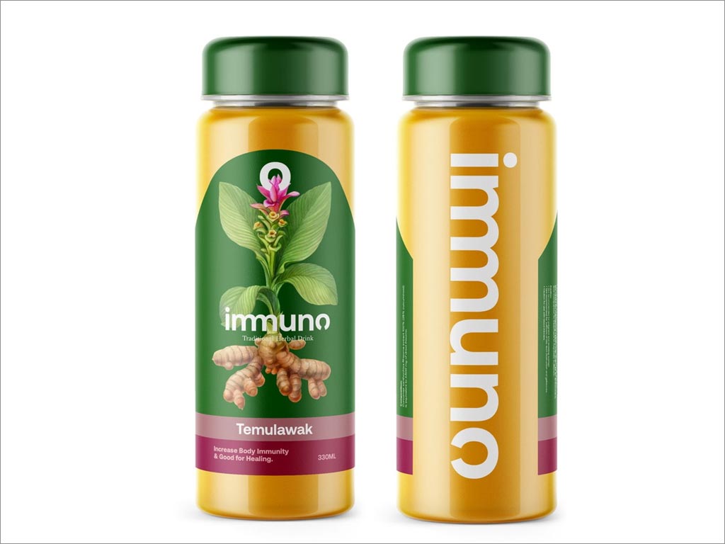 印度尼西亞IMMUNO傳統姜黃草藥飲料包裝設計