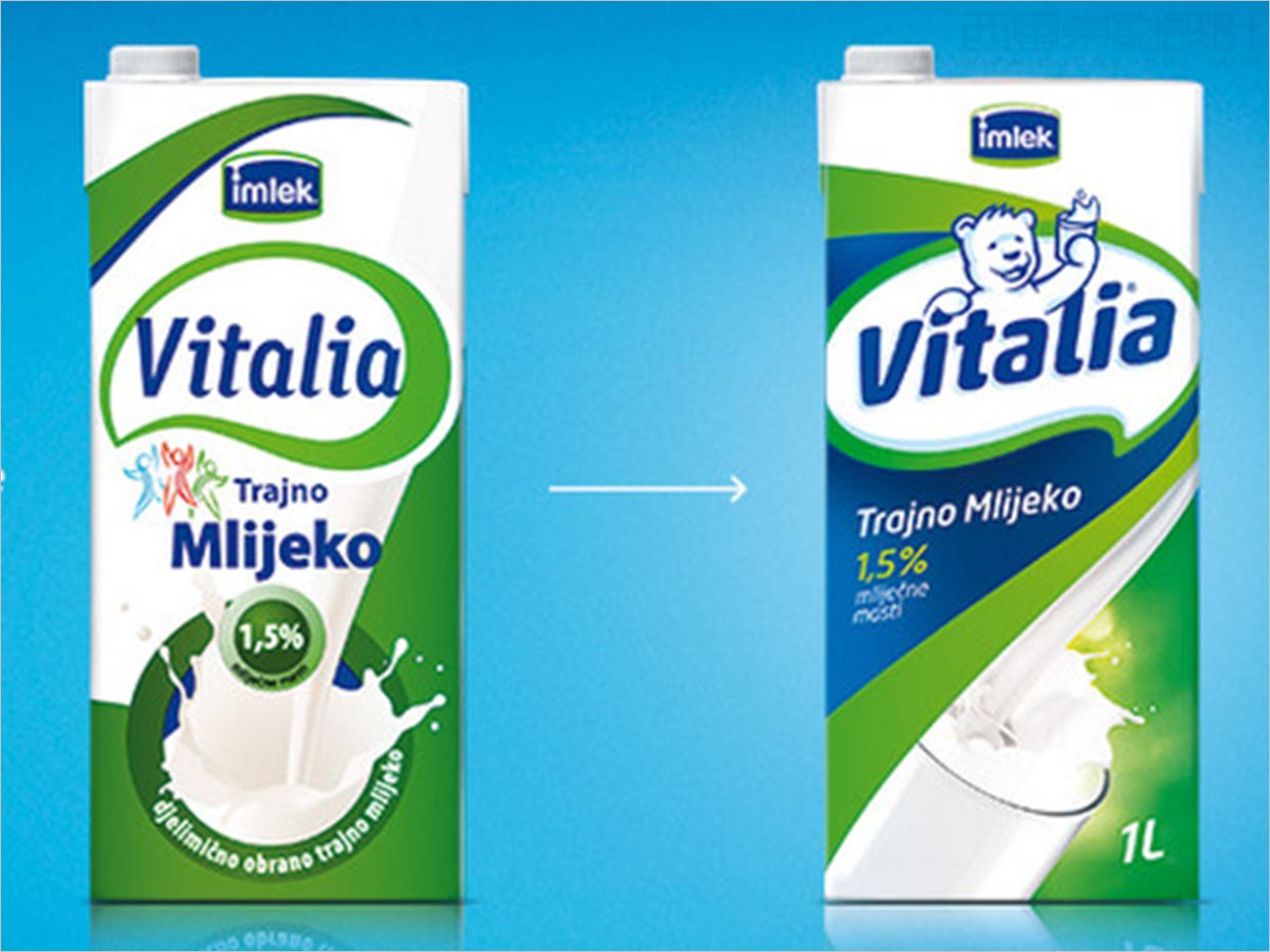 塞爾維亞Vitalia牛奶包裝設(shè)計(jì)之新舊包裝對比