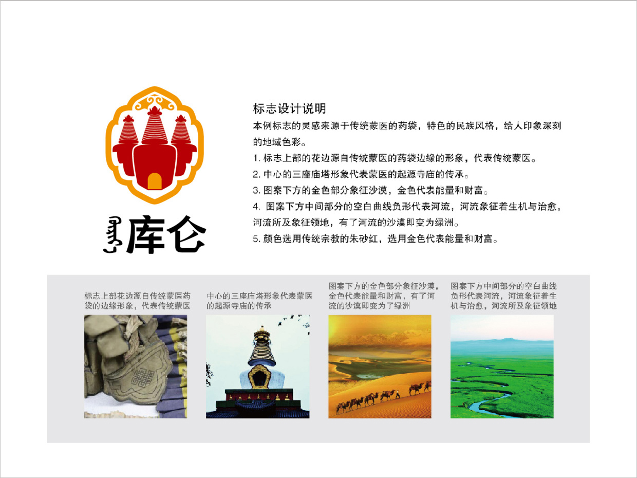 內(nèi)蒙古庫(kù)倫蒙藥OTC處方藥品logo設(shè)計(jì)創(chuàng)意說明
